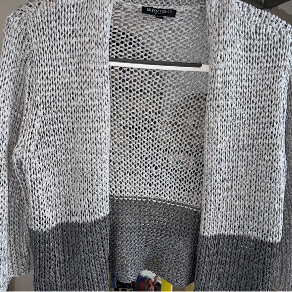 Eileen Fisher Sweaters - Eileen Fisher open Weave Cropped Swacket PM